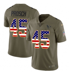 Men's Nike Houston Texans #45 Jay Prosch Limited Olive/USA Flag 2017 Salute to Service NFL Jersey