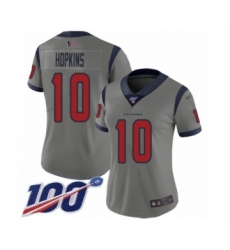 Women's Nike Houston Texans #10 DeAndre Hopkins Limited Gray Inverted Legend 100th Season NFL Jersey