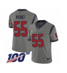 Youth Houston Texans #55 Benardrick McKinney Limited Gray Inverted Legend 100th Season Football Jersey