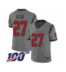 Men's Houston Texans #27 Jose Altuve Limited Gray Inverted Legend 100th Season Football Jersey