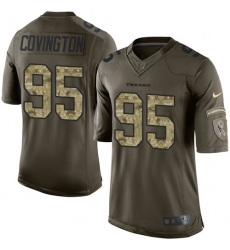 Men's Nike Houston Texans #95 Christian Covington Elite Green Salute to Service NFL Jersey