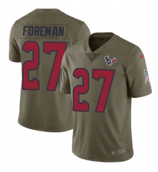 Men's Nike Houston Texans #27 D'Onta Foreman Limited Olive 2017 Salute to Service NFL Jersey