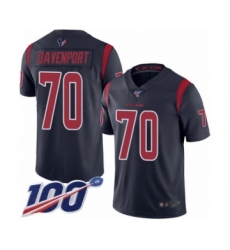 Men's Houston Texans #70 Julien Davenport Limited Navy Blue Rush Vapor Untouchable 100th Season Football Jersey
