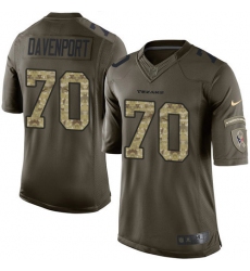 Men's Nike Houston Texans #70 Julien Davenport Elite Green Salute to Service NFL Jersey