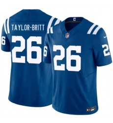 Men's Indianapolis Colts #26 Cam Taylor-Britt Blue 2026 F.U.S.E. Vapor Limited Football Stitched Jersey