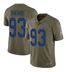 Youth Nike Indianapolis Colts #93 Jabaal Sheard Limited Olive 2017 Salute to Service NFL Jersey