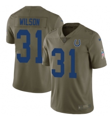 Men's Nike Indianapolis Colts #31 Quincy Wilson Limited Olive 2017 Salute to Service NFL Jersey