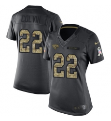 Women's Nike Jacksonville Jaguars #22 Aaron Colvin Limited Black 2016 Salute to Service NFL Jersey