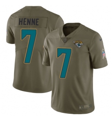 Men's Nike Jacksonville Jaguars #7 Chad Henne Limited Olive 2017 Salute to Service NFL Jersey