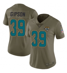 Women's Nike Jacksonville Jaguars #39 Tashaun Gipson Limited Olive 2017 Salute to Service NFL Jersey