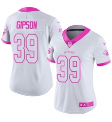 Women's Nike Jacksonville Jaguars #39 Tashaun Gipson Limited White/Pink Rush Fashion NFL Jersey