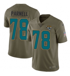 Men's Nike Jacksonville Jaguars #78 Jermey Parnell Limited Olive 2017 Salute to Service NFL Jersey