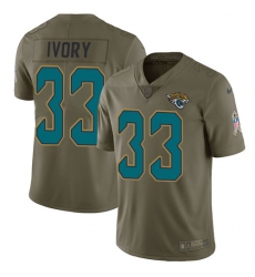 Men's Nike Jacksonville Jaguars #33 Chris Ivory Limited Olive 2017 Salute to Service NFL Jersey