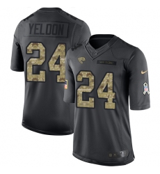 Men's Nike Jacksonville Jaguars #24 T.J. Yeldon Limited Black 2016 Salute to Service NFL Jersey