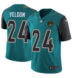 Men's Nike Jacksonville Jaguars #24 T.J. Yeldon Teal Green Team Color Vapor Untouchable Limited Player NFL Jersey