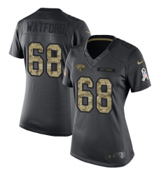Women's Nike Jacksonville Jaguars #68 Earl Watford Limited Black 2016 Salute to Service NFL Jersey