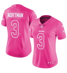 Women's Nike Jacksonville Jaguars #3 Brad Nortman Limited Pink Rush Fashion NFL Jersey
