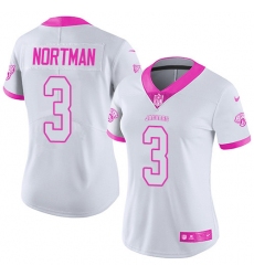 Women's Nike Jacksonville Jaguars #3 Brad Nortman Limited White/Pink Rush Fashion NFL Jersey
