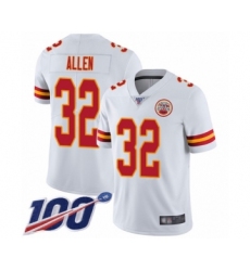 Men's Kansas City Chiefs #32 Marcus Allen White Vapor Untouchable Limited Player 100th Season Football Jersey