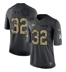 Youth Nike Kansas City Chiefs #32 Spencer Ware Limited Black 2016 Salute to Service NFL Jersey