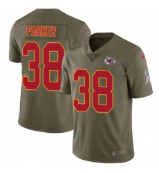 Men's Nike Kansas City Chiefs #38 Ron Parker Limited Olive 2017 Salute to Service NFL Jersey