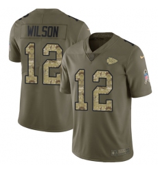 Men's Nike Kansas City Chiefs #12 Albert Wilson Limited Olive/Camo 2017 Salute to Service NFL Jersey