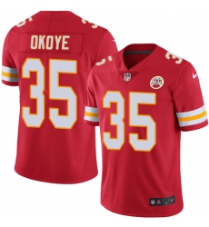 Youth Nike Kansas City Chiefs #35 Christian Okoye Red Team Color Vapor Untouchable Limited Player NFL Jersey