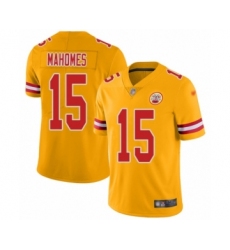 Youth Kansas City Chiefs #15 Patrick Mahomes II Limited Gold Inverted Legend Football Jersey