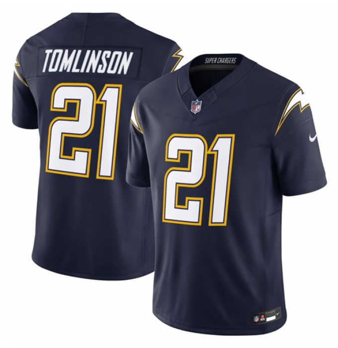 Men's Los Angeles Chargers #21 LaDainian Tomlinson Navy 2025 F.U.S.E. Alternate Vapor Limited Football Stitched Jersey